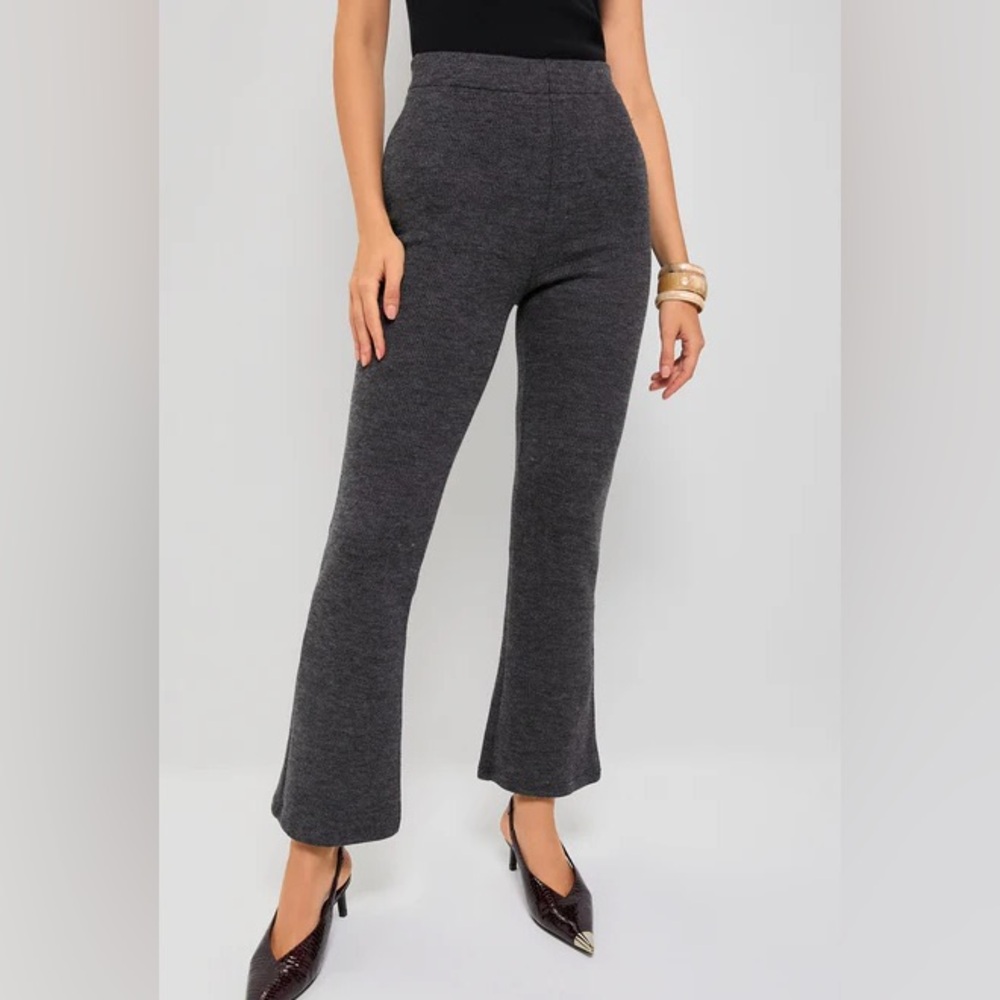 Gray Women's Flared Knit Pants
